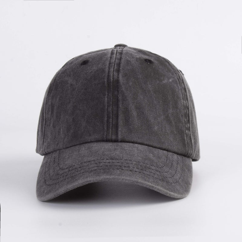 LANGZHEN Unisex Baseball Cap 100% Cotton Fits Men Women Washed Denim Adjustable Dad Hat(Black) - Image 2